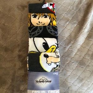 🐝BNWT Kingdom Hearts 5 pr Men’s casual crew socks